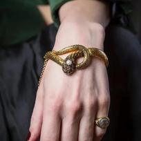 Cool Thick Soil Zhushan Snake Bone Bracelet Ancient 18CM