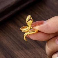 Light Luxury Snake-shaped Open Ring Women's Index Finger Ring Trend one size(6-13)