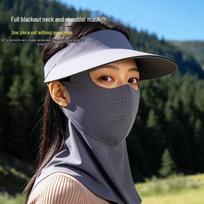 KELME Women's Full-Face Sun Protection Hat Set tamsiai pilka spalva