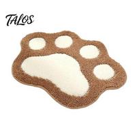 Animal Paw Floor Mat Cat Bath Mat, Non-Slip Soft Fluffy Rug, Absorbent Cute Washable Area Rug for Entrance Bathroom Bedroom oranžinė