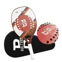 Beach Tennis Racket 3k Carbon EVA Soft Face Mega Grit Rough Surface 330-340g 50cm Intermediate Players raudona