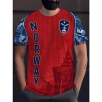 Norway Fjord Soccer Jersey Men's Casual Graphic Print Short Sleeve T-Shirt S