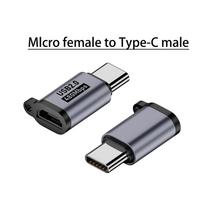 Type C To Micro Mini USB Lightting Female Adapter 480Mbps Fast Charging Data Converter Connector For IPhone 15 14 Xiaomi Samsung Android Phones 1pc