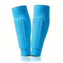 Kids Leg Guard AntiCollision Soccer Shin Sleeve Breathable Padding for Horse M Blue PAIR