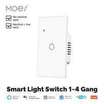 110v 220v No Neutral & Neutral Wire 1/2/3/4 Gang Tuya WiFi Light Switch With RF433 Electric Wall Smart Touch Switch (as the picture,118*72mm&/)
