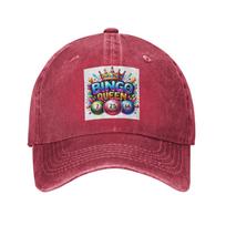 Bingo Queen Best Player Of Vacation Bingo Baseball Caps Snapback Washed Denim Hats Casquette Streetwear Baseball Cowboy Hat One Size