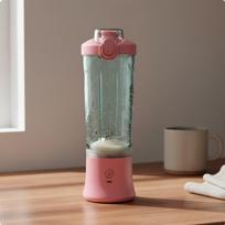 Portable Blender Design Individual Ice Crusher Crushing USBCharged Juicer Cup for Travel, Office, Pink