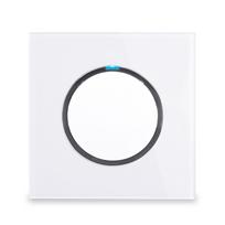 LangYeao Durable LED Glass Panel Wall Light Retro Style Switch On-Off Home Use Electric Wall Socket Waterproof 250v  Product (as the picture,86mm*86 mm&Uk Standard)