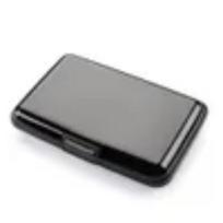 Bank Card Holder, Aluminum Card Holder One Size juoda