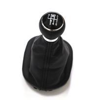 For Volkswagen VW Caddy 2 II MK2 Touran Leather Gear Shift Knob Lever Stick Pen Gaiter Boot Cover Black 2004-2009 juoda