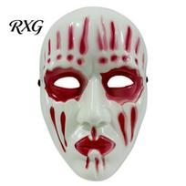 Horror Movie Mask Halloween Scary Full Face Mask, Dripping Blood Ghost Cosplay Non-Slip Prop for Party, Skull with Adjustable Strap raudona