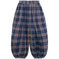 Boys Kids Plaid Lantern Nine Point Anti Mosquito Summer Pants 90cm tamsiai mėlyna spalva