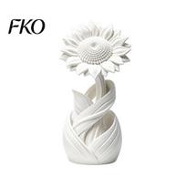 Compact Bedside Ornament 3D Printed Sunflower Ornament, Nordic Style Matte White Flower Desk Decor, Artistic Sculpture Aesthetic Table Shelf balta