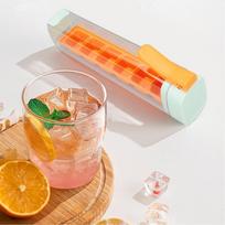 2pcs Detachable Design Press Ice Cube Maker Easy Release Ice Cube Tray with Lid  Outdoor
