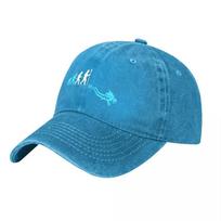 Evolution Diver Canvas Washed Baseball Cap with Blue Graphic Design for Unisex and Women Casual Outdoor Hat