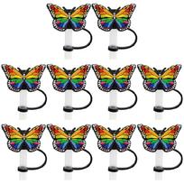 10Pcs Silicone Straw Toppers Cap for Tumblers Cup Reusable Straw Protector Cover