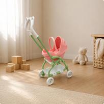 Sulankstomas lėlių vežimėlis Realistiškas dizainas Mini žaislas Lengvas Kūdikis beige