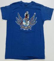 Rare Vintage BMX Graphic Iron-on Spell Out T Shirt 70s 80s Bicycling Blue Youth L