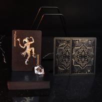 Black Gold Playing Card Game; Plastic Waterproof Poker Suit; Magic Package Board Game Gift Collection juoda