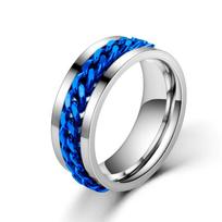 Anti Anxiety Relaxing Fidget Rings For Men Roman Numerals Titanium Steel Rotatable Chain Knuckle Ring Free Shipping Anillo 7
