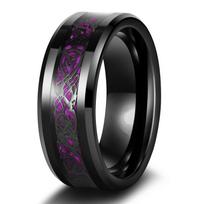 Žavingi žiedai porai Romantiški violetiniai cirkonio moteriški žiedų rinkiniai Madingi vyriški nerūdijančio plieno keltų drakono žiedai madingi papuošalai 11