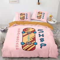 Skateboard Bedding Set Full Size 3D Santa Claus Polyester Duvet Cover Skateboard Comforter Cover Hip Hop Style King Twin Size 70x133cm 2pcs