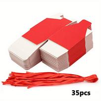 35pcs Red Favor Boxes, Paper Square Gift Boxes with Ribbons Gift Packaging Boxes for Jewelry Soap Crafts Ideal for Wedding Birthdays Parties 35pcs raudona