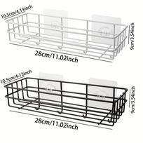 2Pcs storage rack with hook, suitable for kitchen, bathroom, bedroom, office storage rack, wrought iron bathroom rack Pack of 2
