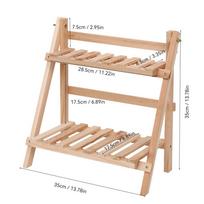 Wooden Desktop Organizer Shelf Trapezoidal Double-Layer Storage Rack Multifunctional Collapsible Desk Organizer for Home Decor 1pcs ruda