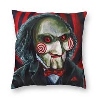 Billy The Puppet Saw Pillowcase Printed Polyester Cushion Cover Gift Horror Movie Throw Pillow Case Cover Seater X 30x30cm balta