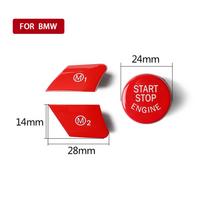3Pcs For BMW M2 M3 M4 M5 M6 F80 F82 F83 F87 Glossy Red M1 M2 & Start Buttons Kit