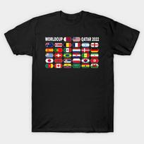 Men Black Print T-shirt World Cup 2022 Exclusive No-Cut Transfer Paper Print Cotton Tshirt S juoda