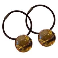 2Pcs Women Hair Ropes Transparent Jelly Ball Design High Elasticity Hair Ties No Damage Ponytails Buns Holder Hair C