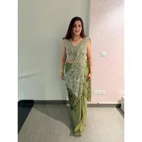 New Superhit Launch – Trending Ready To Wear Drape Saree with Fully Embroidered Stylish Blouse on Chinon Fabric