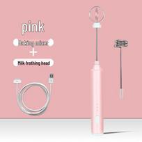 Electric Milk Frother & Blender - 3-Speed, Household & Commercial Use for Coffee, Tea, Milkshakes, and Egg Beating. Dual Head (Three-Speed) rožinė