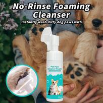 Waterless Pet Paw Cleaner Foam with Silicone Brush - (5 Oz) Dog & Cat Foot Washer for Muddy Paws, Grooming 1PCS