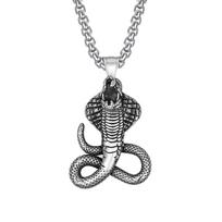 Medusa Snake King Pendant Men's Titanium Steel Pendant Trendy Women's Necklace Powerful Punk Pendant 50CM(Necklace Size)