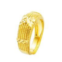Mahua Pattern Yellow Laojiumen Buddha Same Style Open Ring one size(6-13)