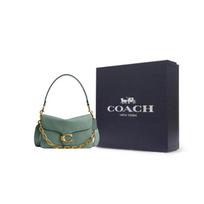 COACH ChainTabby Karvės Odos Vienos Peties Rankinė Vidutinio Dydžio Moteriška Pilka Žalia Gift Box Set (Basic Set + Yellow Gift Box) žalia