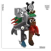 Italian Brainrot Tung Tung Sahur Block Toy Tralalero Tralala Ballerina Cappuccino Assassino Block Toy Bombardiro Crocodilo Block