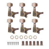 6PCS Metal Guitar Tuning Pegs 6R Machine Heads Knobs Professional Locking Tuners Set  For Guitar