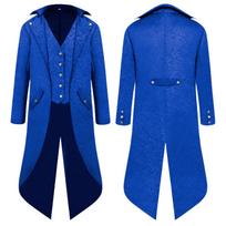 Men's Halloween Tuxedo Costume Steampunk Tailcoat Outfit M mėlyna