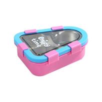 Sealed Stainless Steel Lunch Box Portable Travel Food Tray with Lid Divided Lunch Plate  Workers Blue 2 Grid