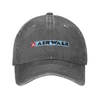 Airwalk logotipas skalbto džinsinio audinio kepurė Atsitiktinės beisbolo kepurės Reguliuojama kepurė Vasarinės unisex beisbolo kepurės One Size