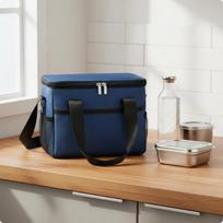 Bento Meal Carrier Large Capacity Insulated Waterproof Portable Food Thermal Tote for Blue 9L