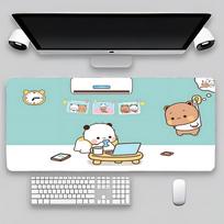 Dudu Bubu Non-slip Design Wide Large Computer Desk Mat Modern Keyboard Gaming Mouse Pad Laptop Cushion 90x40cm