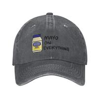 Mayo (Majonezas) Medvilninis džinsinis kepuraitė Atsitiktinė beisbolo kepuraitė Reguliuojama kepurė Vasarinė Unisex beisbolo kepuraitė One Size
