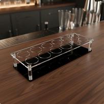 Acrylic Glass Holder Modern Design Serving Tray Easy to Clean Barware for Bartenders, Party B Square 12 Hole