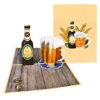 3D Beer Pop-Up Fathers Day Greeting Card Postcards for Dad Husband Grandfather 1