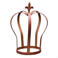 Crown Flower Holder Easy to Clean Iron Ornamental Stand Weathered Finish Rustic Basket